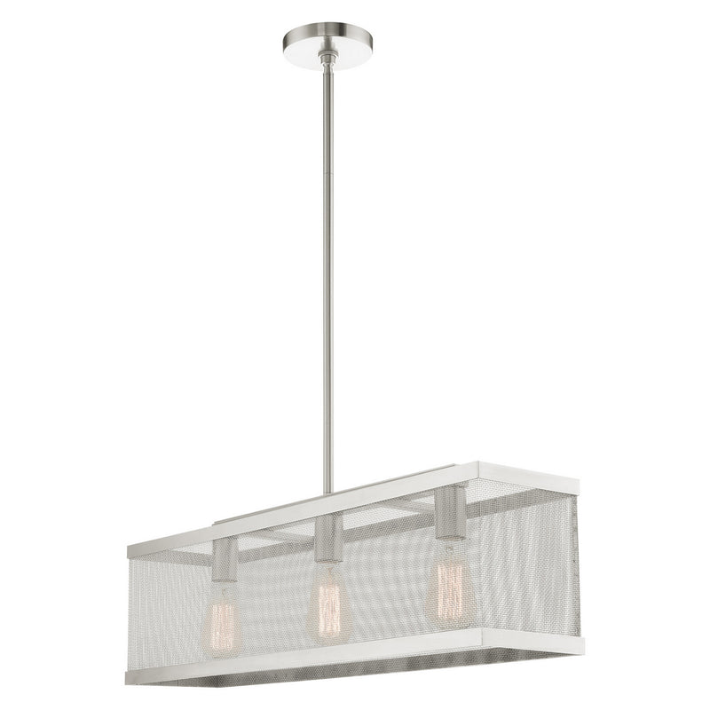 Livex Lighting 46213-91 Three Light Chandelier, Brushed Nickel
