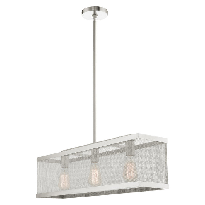 Livex Lighting 46213-91 Three Light Chandelier, Brushed Nickel