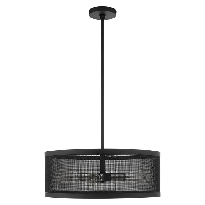 Livex Lighting 46214-04 Four Light Chandelier, Black w/ Brushed Nickels