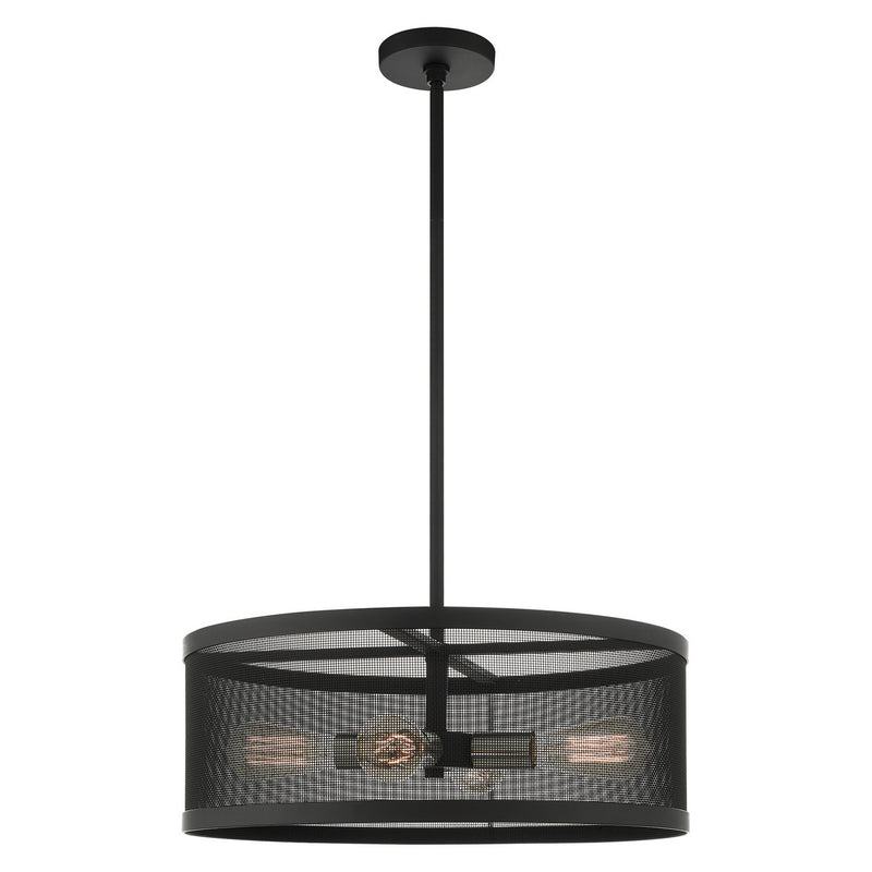 Livex Lighting 46214-04 Four Light Chandelier, Black w/ Brushed Nickels