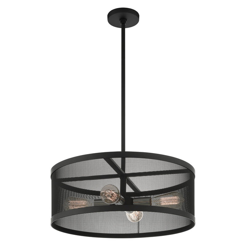 Livex Lighting 46214-04 Four Light Chandelier, Black w/ Brushed Nickels