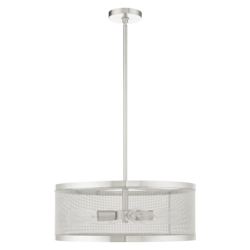 Livex Lighting 46214-91 Four Light Chandelier, Brushed Nickel