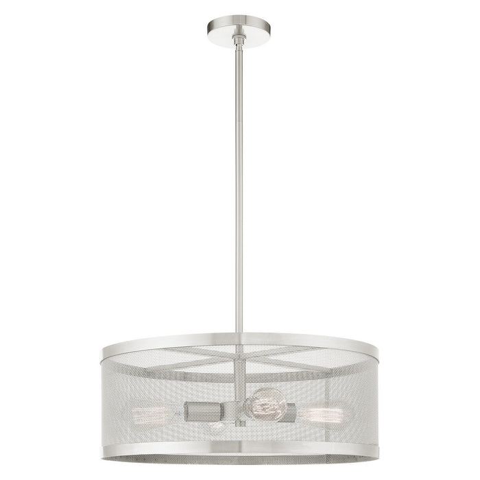 Livex Lighting 46214-91 Four Light Chandelier, Brushed Nickel