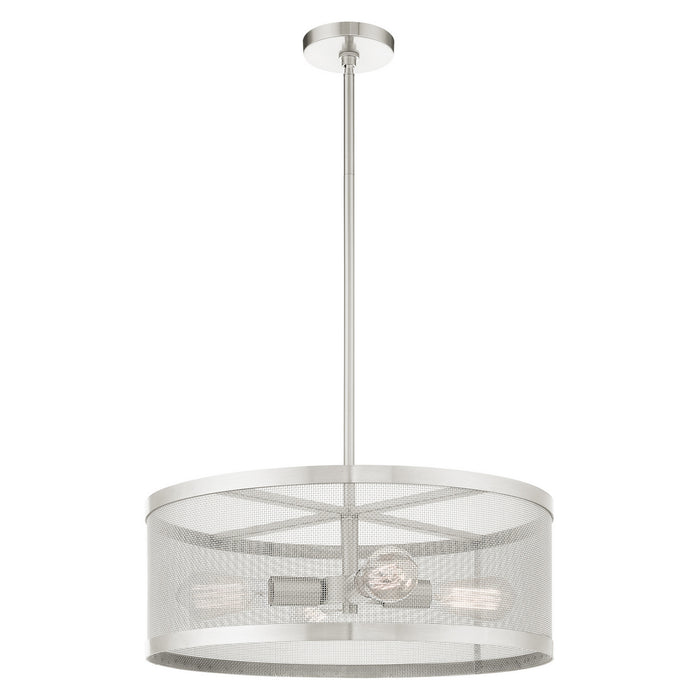 Livex Lighting 46214-91 Four Light Chandelier, Brushed Nickel
