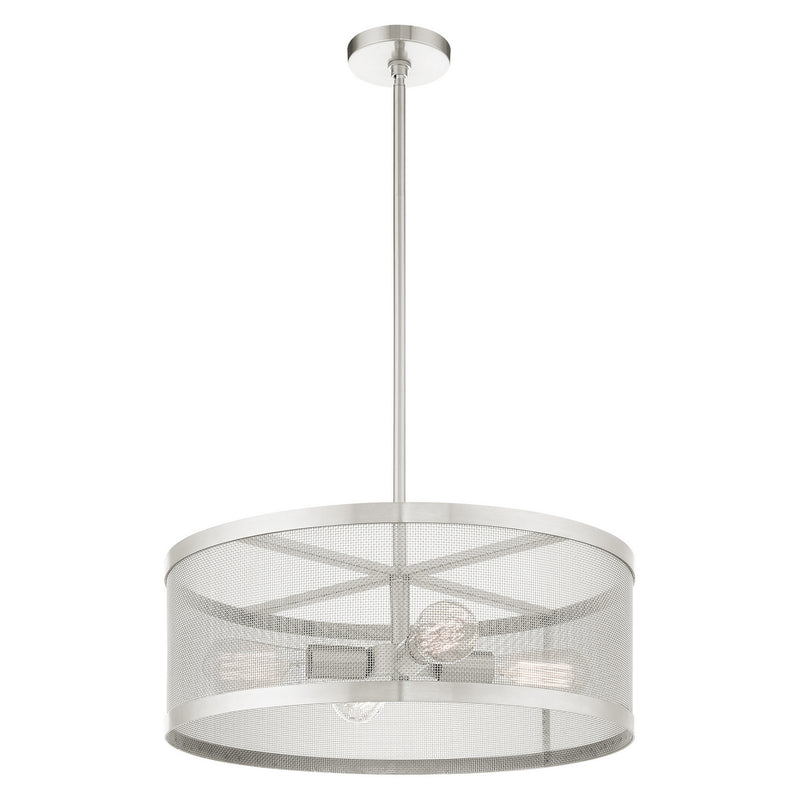 Livex Lighting 46214-91 Four Light Chandelier, Brushed Nickel