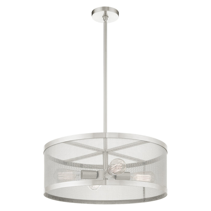 Livex Lighting 46214-91 Four Light Chandelier, Brushed Nickel