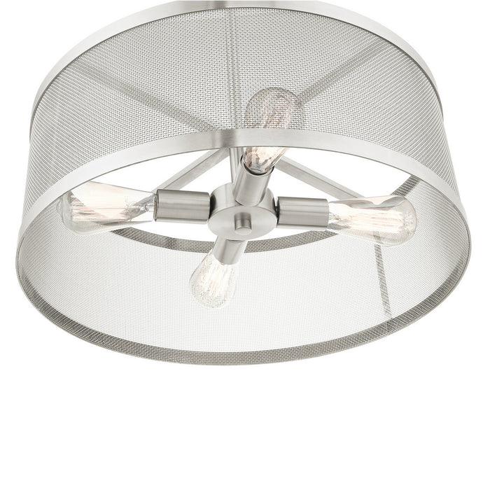 Livex Lighting 46214-91 Four Light Chandelier, Brushed Nickel