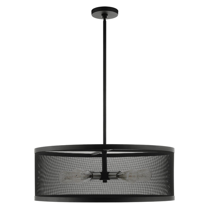 Livex Lighting 46215-04 Five Light Chandelier, Black w/ Brushed Nickels