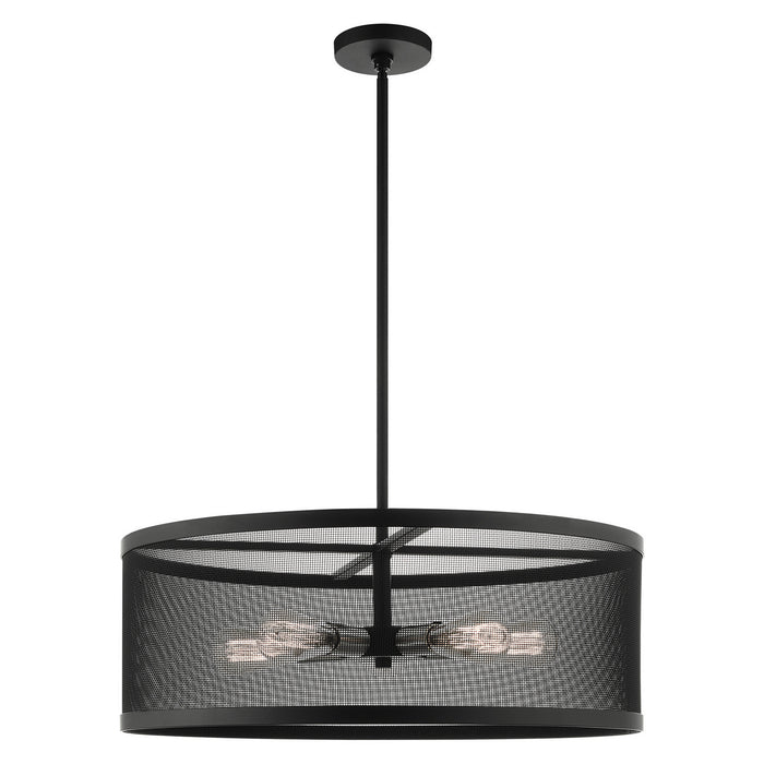 Livex Lighting 46215-04 Five Light Chandelier, Black w/ Brushed Nickels