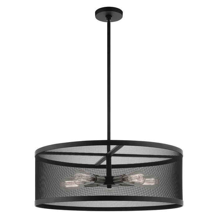 Livex Lighting 46215-04 Five Light Chandelier, Black w/ Brushed Nickels