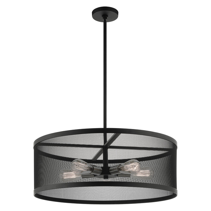 Livex Lighting 46215-04 Five Light Chandelier, Black w/ Brushed Nickels
