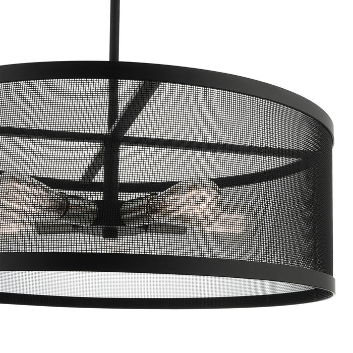 Livex Lighting 46215-04 Five Light Chandelier, Black w/ Brushed Nickels