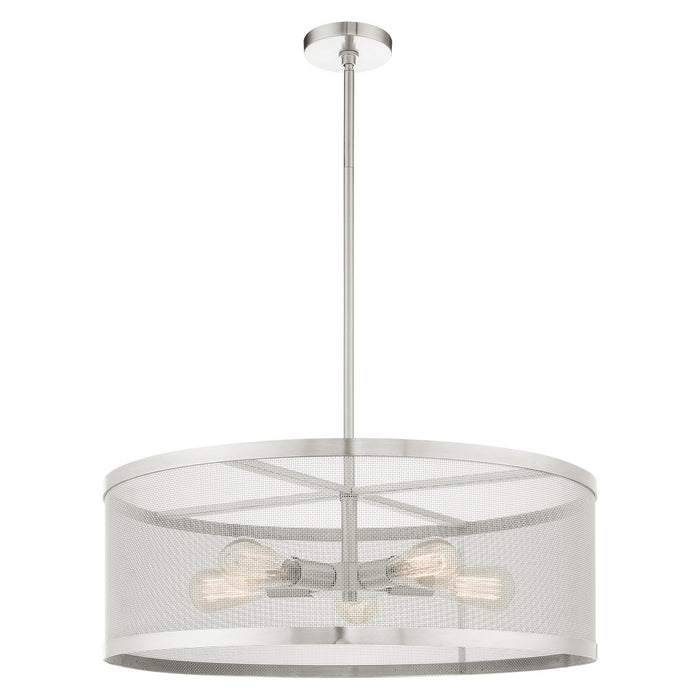 Livex Lighting 46215-91 Five Light Chandelier, Brushed Nickel