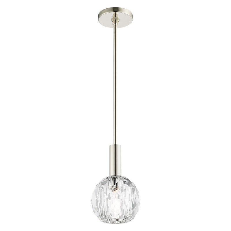 Livex Lighting 46321-35 One Light Pendant, Polished Nickel