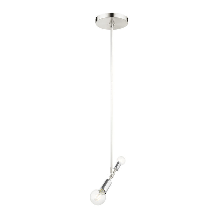 Livex Lighting 46432-91 One Light Pendant, Brushed Nickel w/ Polished Nickels
