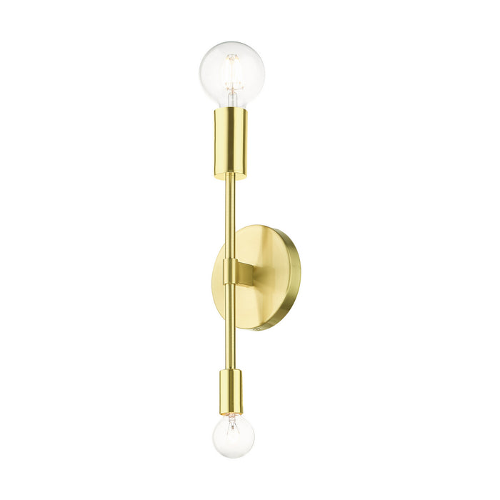 Livex Lighting 46438-12 Two Light Wall Sconce, Satin Brass w/ Polished Brasss
