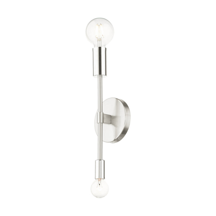 Livex Lighting 46438-91 Two Light Wall Sconce, Brushed Nickel w/ Polished Nickels