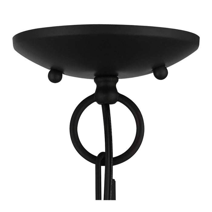 Livex Lighting 4664-04 Four Light Convertible Semi Flush/Chandelier, Black w/ Brushed Nickels