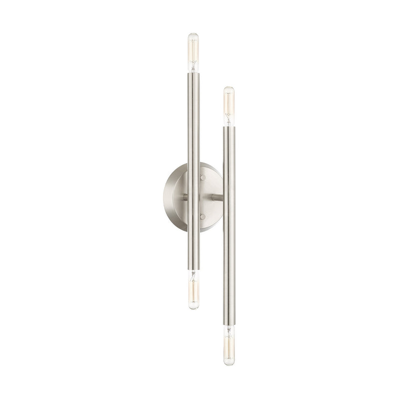 Livex Lighting 46771-91 Four Light Wall Sconce, Brushed Nickel