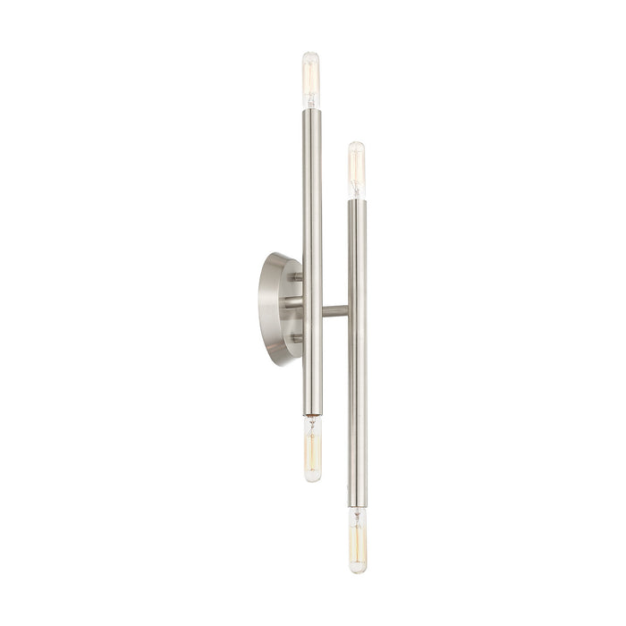Livex Lighting 46771-91 Four Light Wall Sconce, Brushed Nickel