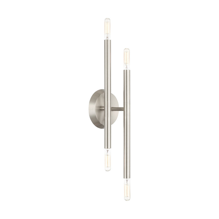 Livex Lighting 46771-91 Four Light Wall Sconce, Brushed Nickel