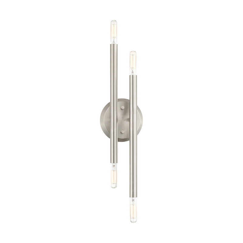 Livex Lighting 46771-91 Four Light Wall Sconce, Brushed Nickel