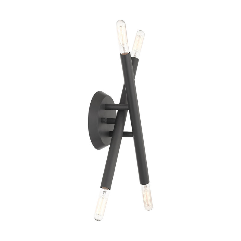 Livex Lighting 46772-76 Four Light Wall Sconce, Scandinavian Gray