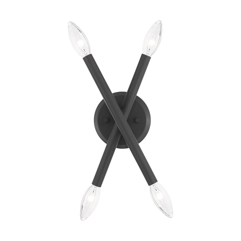 Livex Lighting 46772-76 Four Light Wall Sconce, Scandinavian Gray