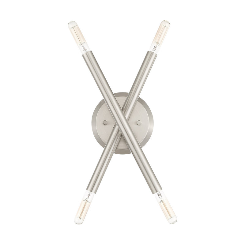 Livex Lighting 46772-91 Four Light Wall Sconce, Brushed Nickel