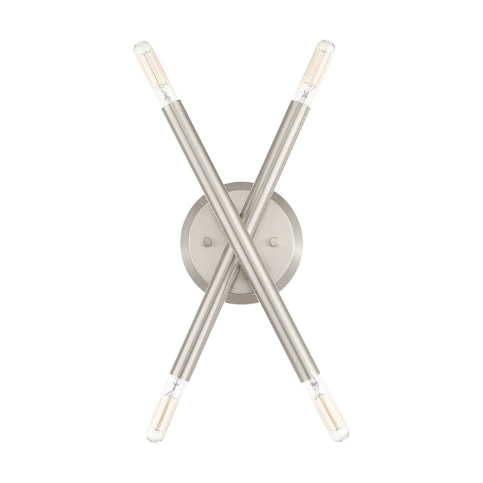 Livex Lighting 46772-91 Four Light Wall Sconce, Brushed Nickel
