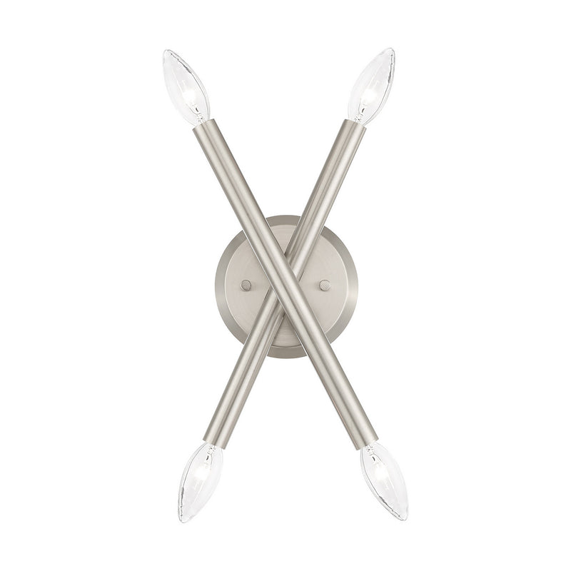 Livex Lighting 46772-91 Four Light Wall Sconce, Brushed Nickel