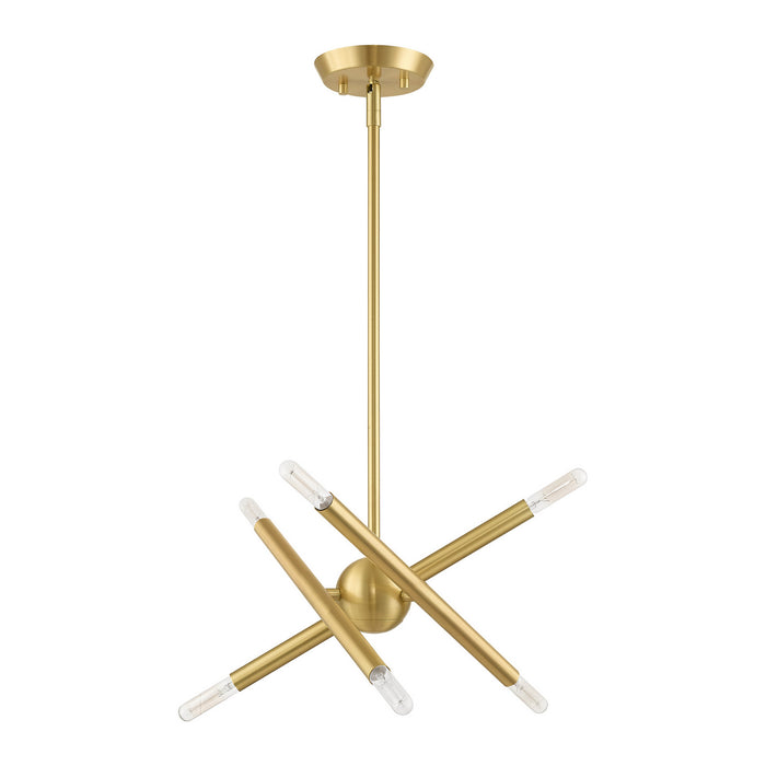Livex Lighting 46773-12 Six Light Chandelier, Satin Brass