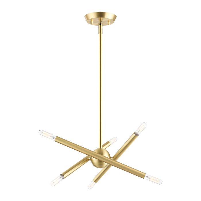 Livex Lighting 46773-12 Six Light Chandelier, Satin Brass
