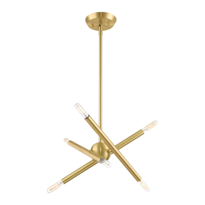Livex Lighting 46773-12 Six Light Chandelier, Satin Brass