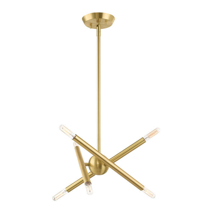 Livex Lighting 46773-12 Six Light Chandelier, Satin Brass