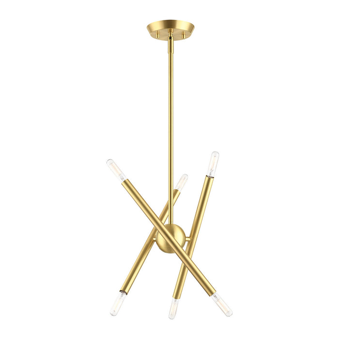 Livex Lighting 46773-12 Six Light Chandelier, Satin Brass