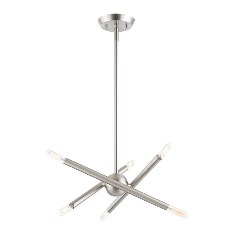 Livex Lighting 46773-91 Six Light Chandelier, Brushed Nickel