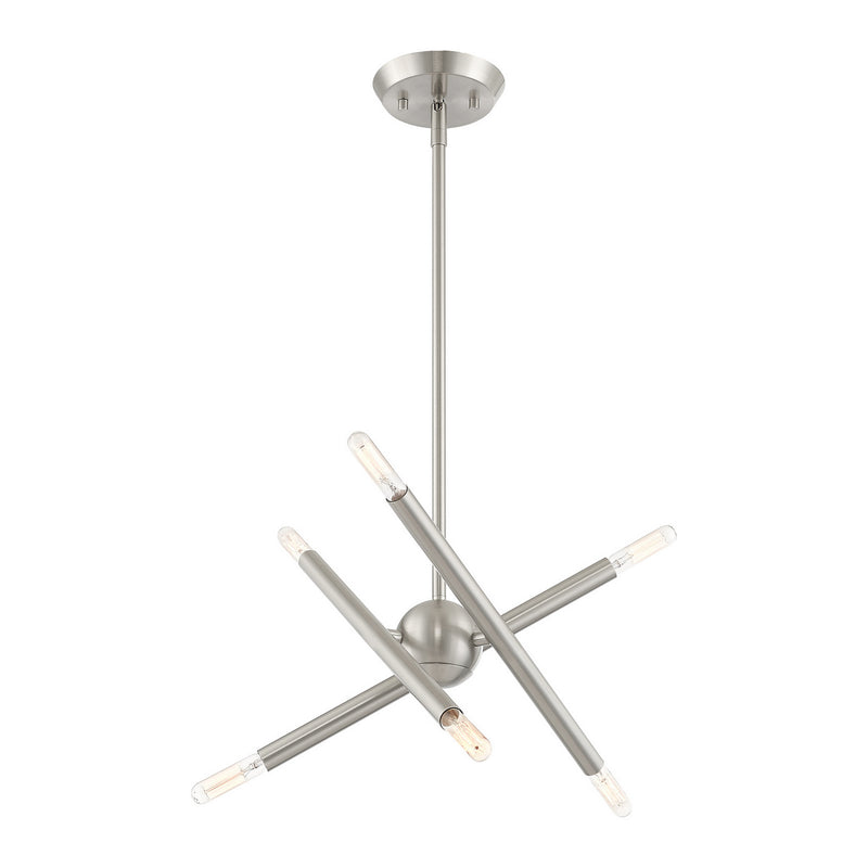 Livex Lighting 46773-91 Six Light Chandelier, Brushed Nickel