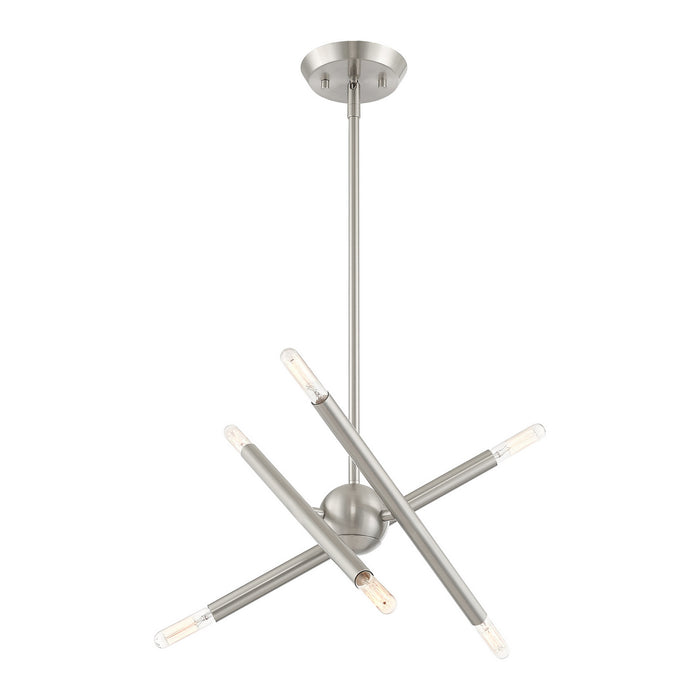 Livex Lighting 46773-91 Six Light Chandelier, Brushed Nickel