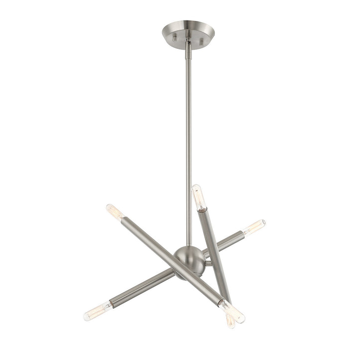 Livex Lighting 46773-91 Six Light Chandelier, Brushed Nickel