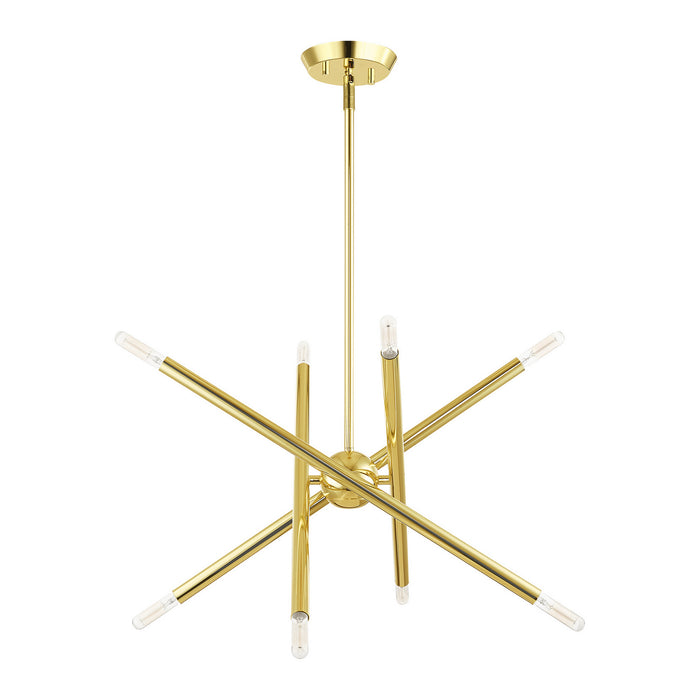 Livex Lighting 46774-02 Eight Light Chandelier, Polished Brass