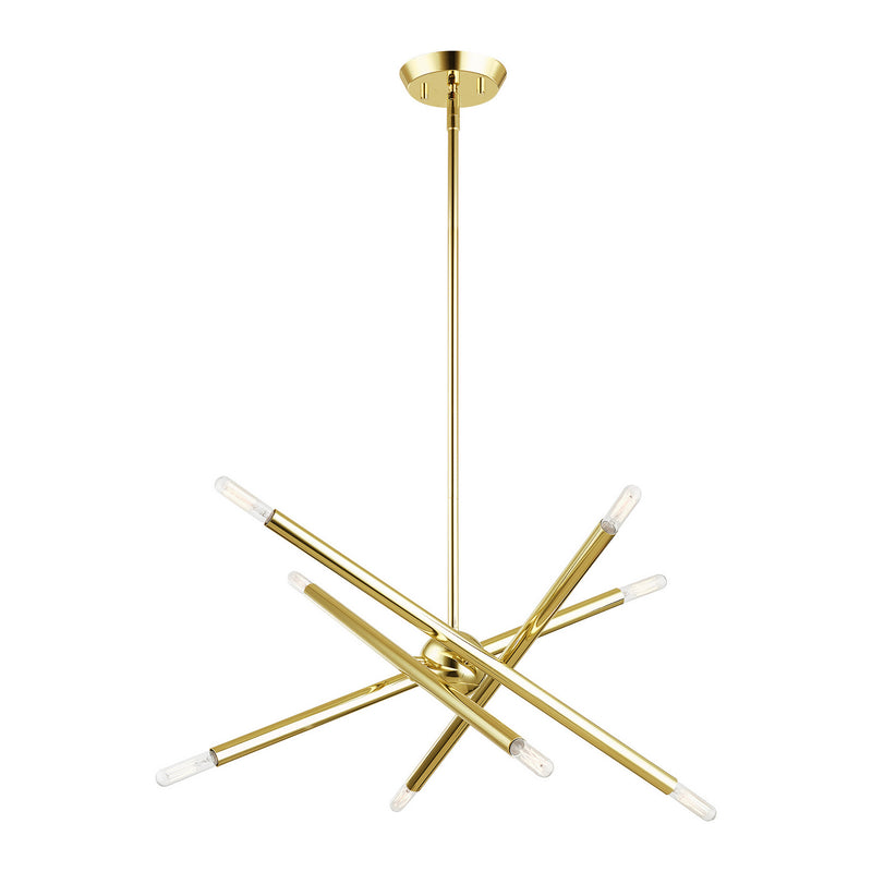 Livex Lighting 46774-02 Eight Light Chandelier, Polished Brass