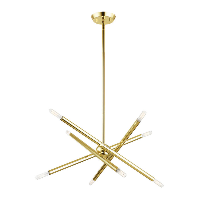 Livex Lighting 46774-02 Eight Light Chandelier, Polished Brass