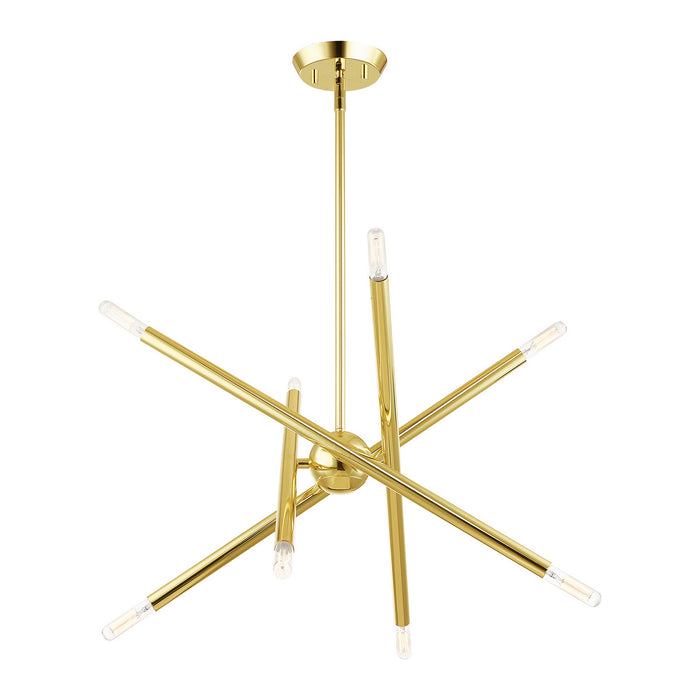 Livex Lighting 46774-02 Eight Light Chandelier, Polished Brass