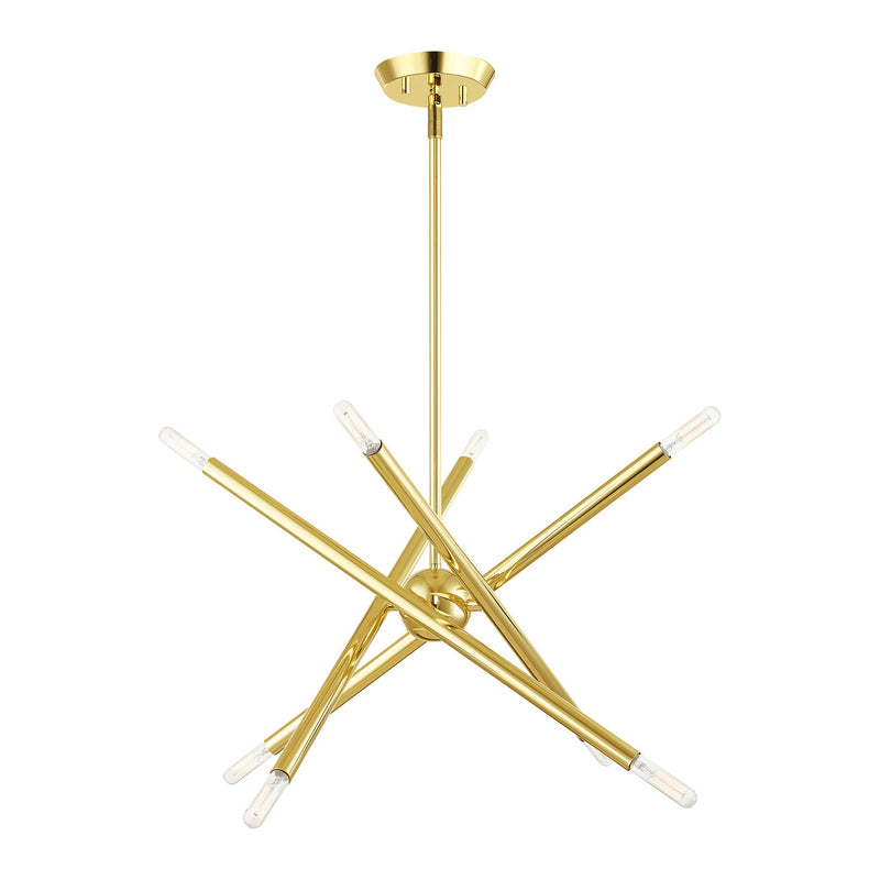 Livex Lighting 46774-02 Eight Light Chandelier, Polished Brass
