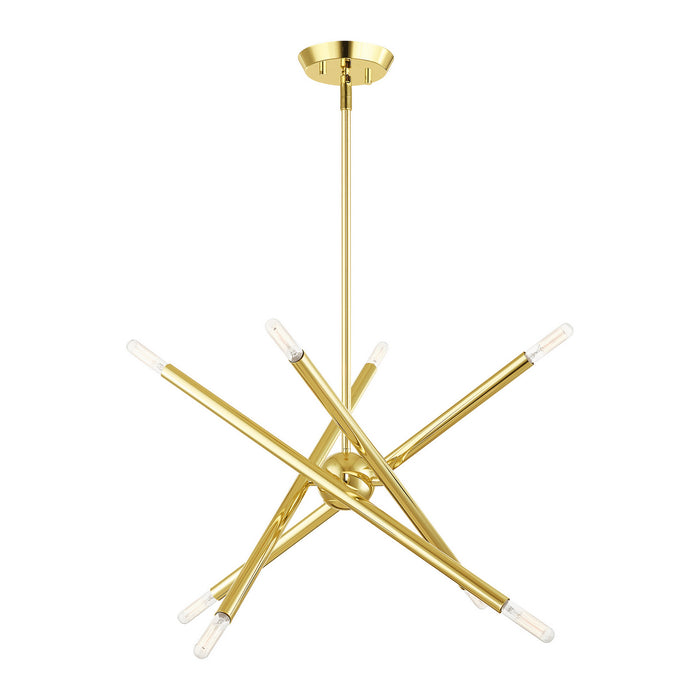 Livex Lighting 46774-02 Eight Light Chandelier, Polished Brass