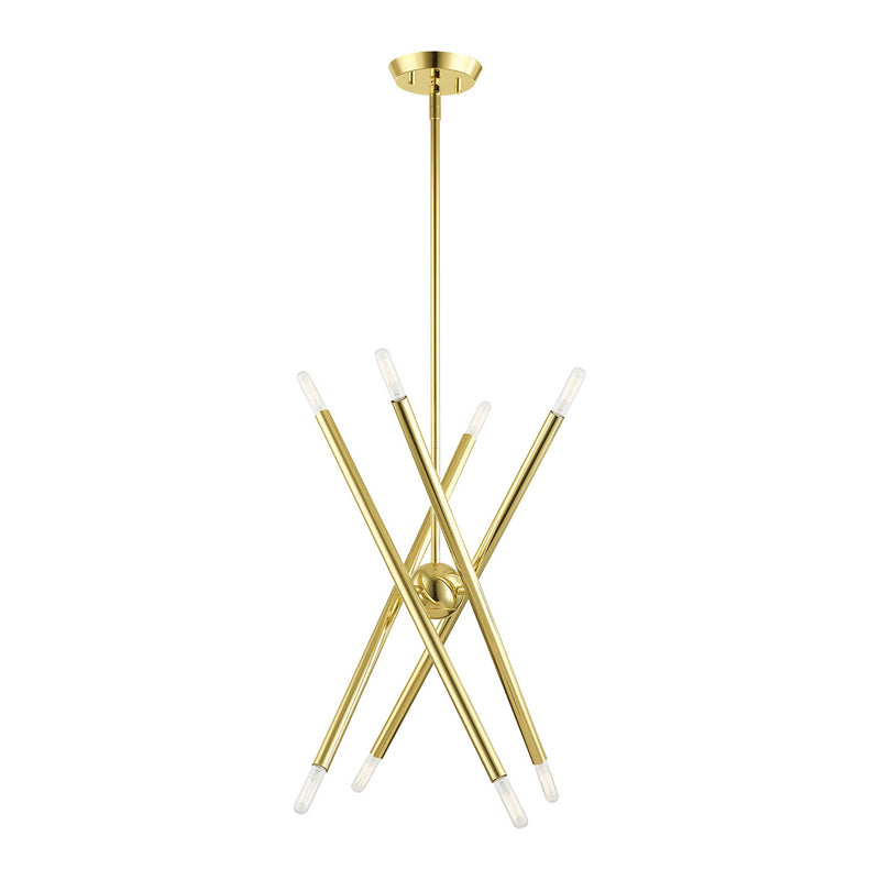 Livex Lighting 46774-02 Eight Light Chandelier, Polished Brass