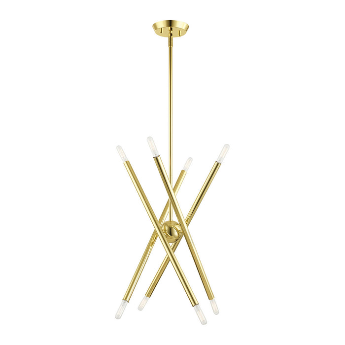 Livex Lighting 46774-02 Eight Light Chandelier, Polished Brass