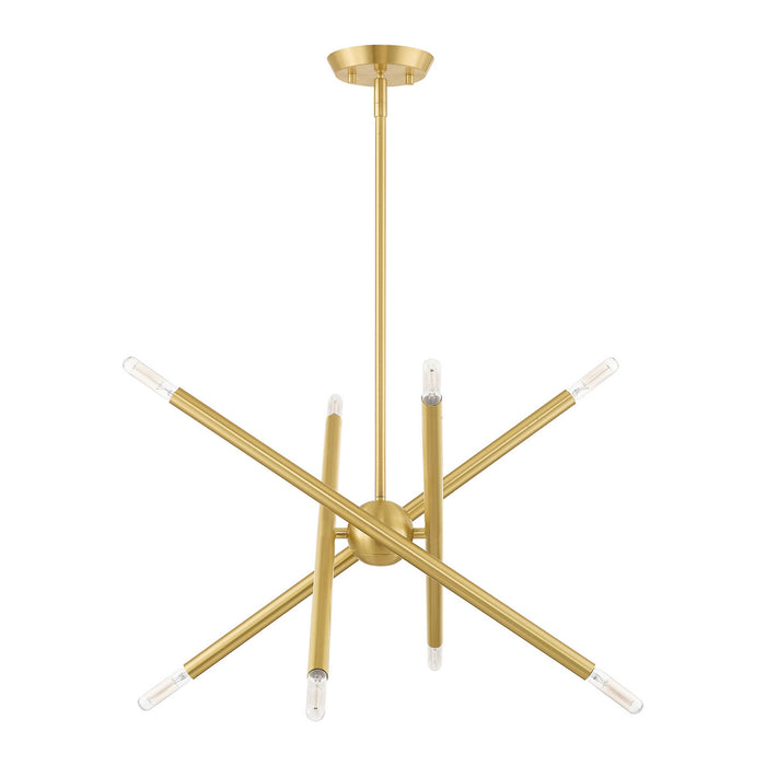 Livex Lighting 46774-12 Eight Light Chandelier, Satin Brass