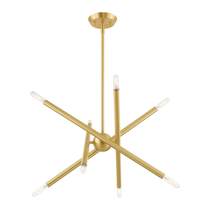 Livex Lighting 46774-12 Eight Light Chandelier, Satin Brass